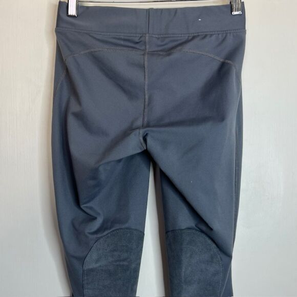 KERRITS GRAY KNIT RIDING LEGGINGS TIGHTS KNEE PATCHES SIZE MEDIUM - Picture 8 of 13